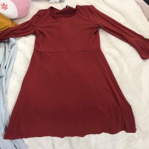 Rust long sleeve dress
